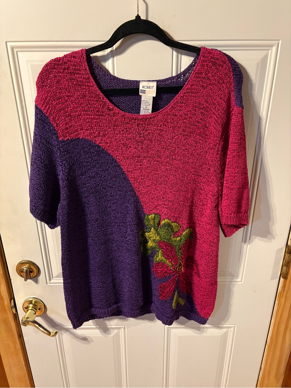 Koret Sweater Size 3X, Purple & Burgundy